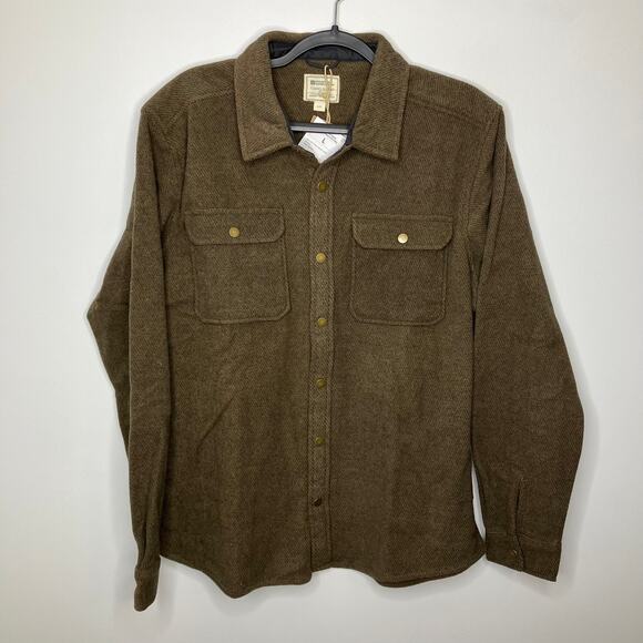 NWT MOUNTAIN WAREHOUSE Dresden Mens Twill Fleece Shirt Brown Large - Picture 1 of 4